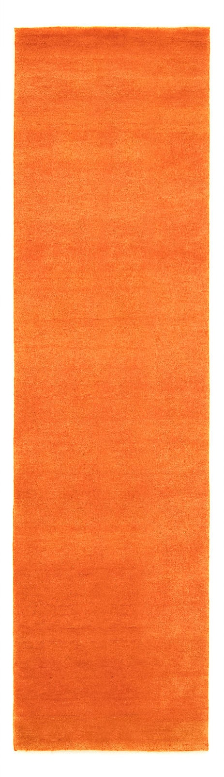 morgenland Wollteppich »Einfarbig Arancione 200 x 80 cm«, rechteckig, Handgeknüpft von morgenland