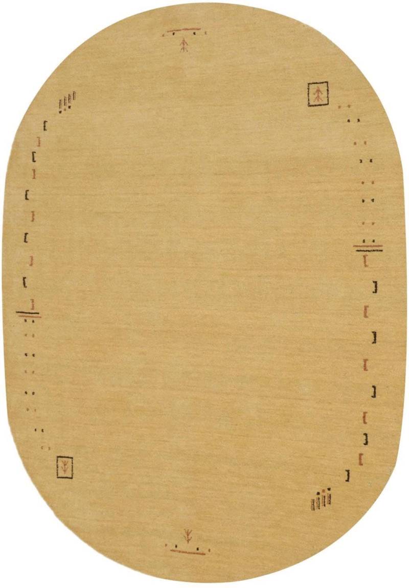 morgenland Wollteppich »GABBEH FEIN FENTH«, oval, 18 mm Höhe, reine Schurwolle bunte Bordüre, Wohnzimmer von morgenland