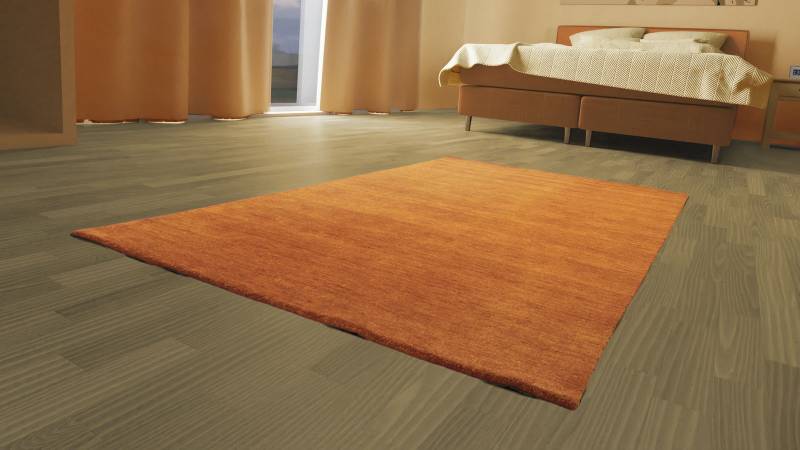 morgenland Wollteppich »Uni - Gabbeh Teppich - Softy«, rechteckig, 1,6 mm Höhe, Gabbeh Optik, Uni Farben, reine Wolle, sehr weicher Flor, Wohnzimmer von morgenland