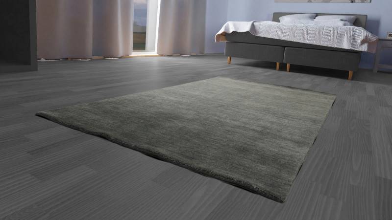 morgenland Wollteppich »Uni - Gabbeh Teppich - Softy«, rechteckig, 1,6 mm Höhe, Gabbeh Optik, Uni Farben, reine Wolle, sehr weicher Flor, Wohnzimmer von morgenland