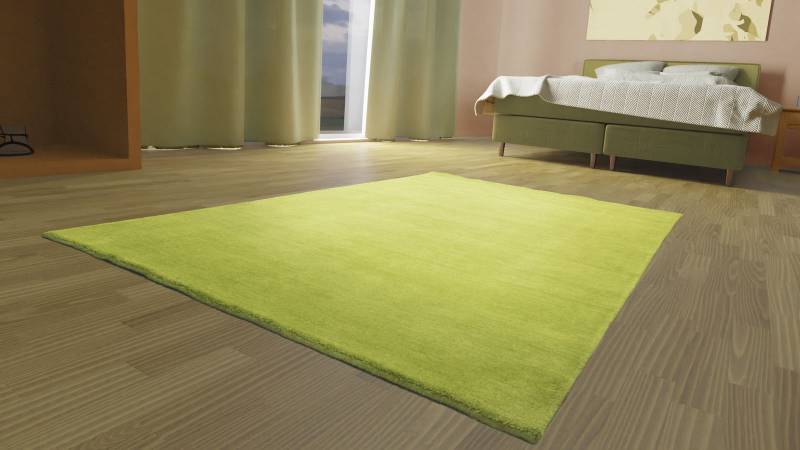 morgenland Wollteppich »Uni - Gabbeh Teppich - Softy«, rechteckig, 1,6 mm Höhe, Gabbeh Optik, Uni Farben, reine Wolle, sehr weicher Flor, Wohnzimmer von morgenland