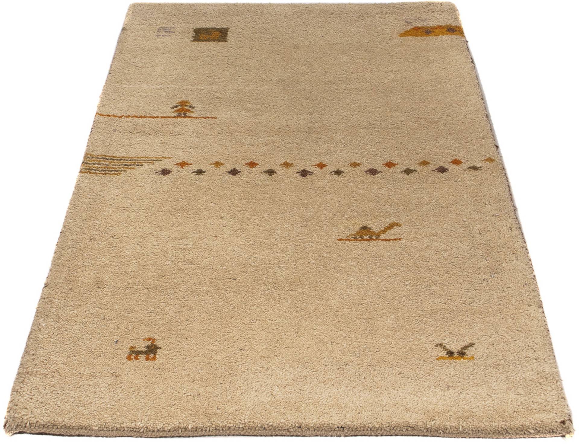 morgenland Wollteppich »Gabbeh - Indus - 120 x 70 cm - beige«, rechteckig von morgenland