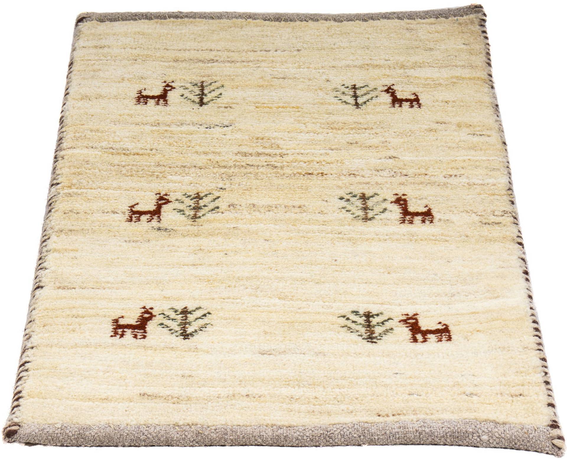 morgenland Wollteppich »Gabbeh - Loribaft Perser - 60 x 40 cm - beige«, rechteckig von morgenland