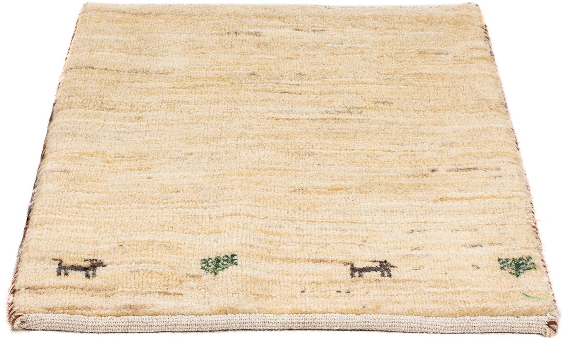 morgenland Wollteppich »Gabbeh - Loribaft Perser quadratisch - 45 x 40 cm - beige«, quadratisch von morgenland