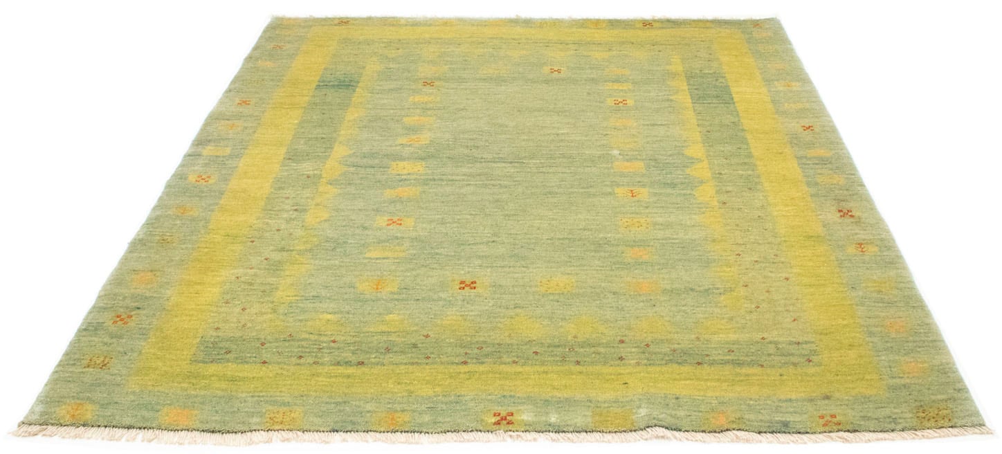 morgenland Wollteppich »Gabbeh Teppich handgeknüpft hellgrün«, rechteckig von morgenland