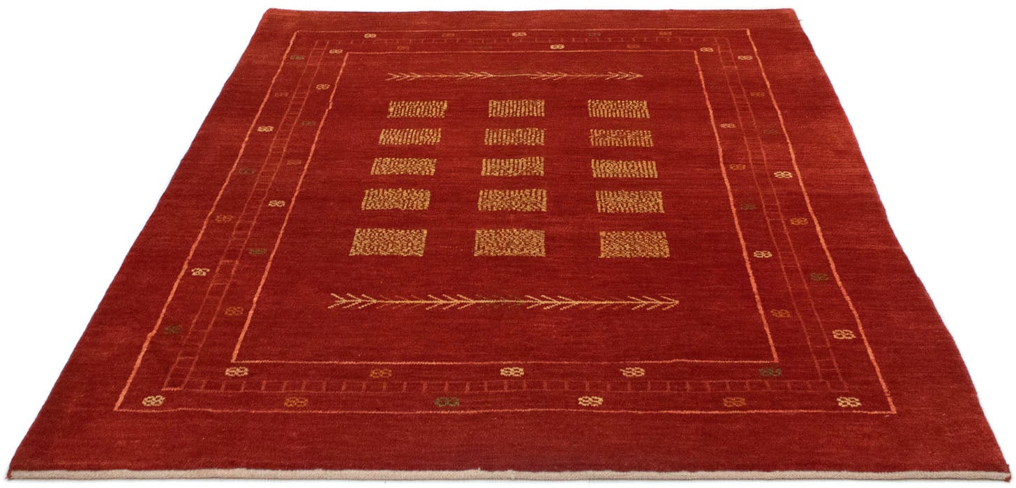 morgenland Wollteppich »Gabbeh Teppich handgeknüpft rot«, rechteckig von morgenland