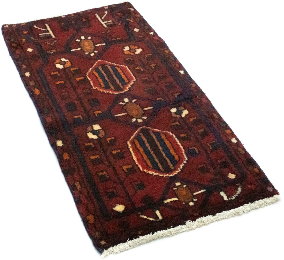 morgenland Wollteppich »Hamadan Teppich handgeknüpft rot«, rechteckig, 9 mm Höhe, handgeknüpft von morgenland