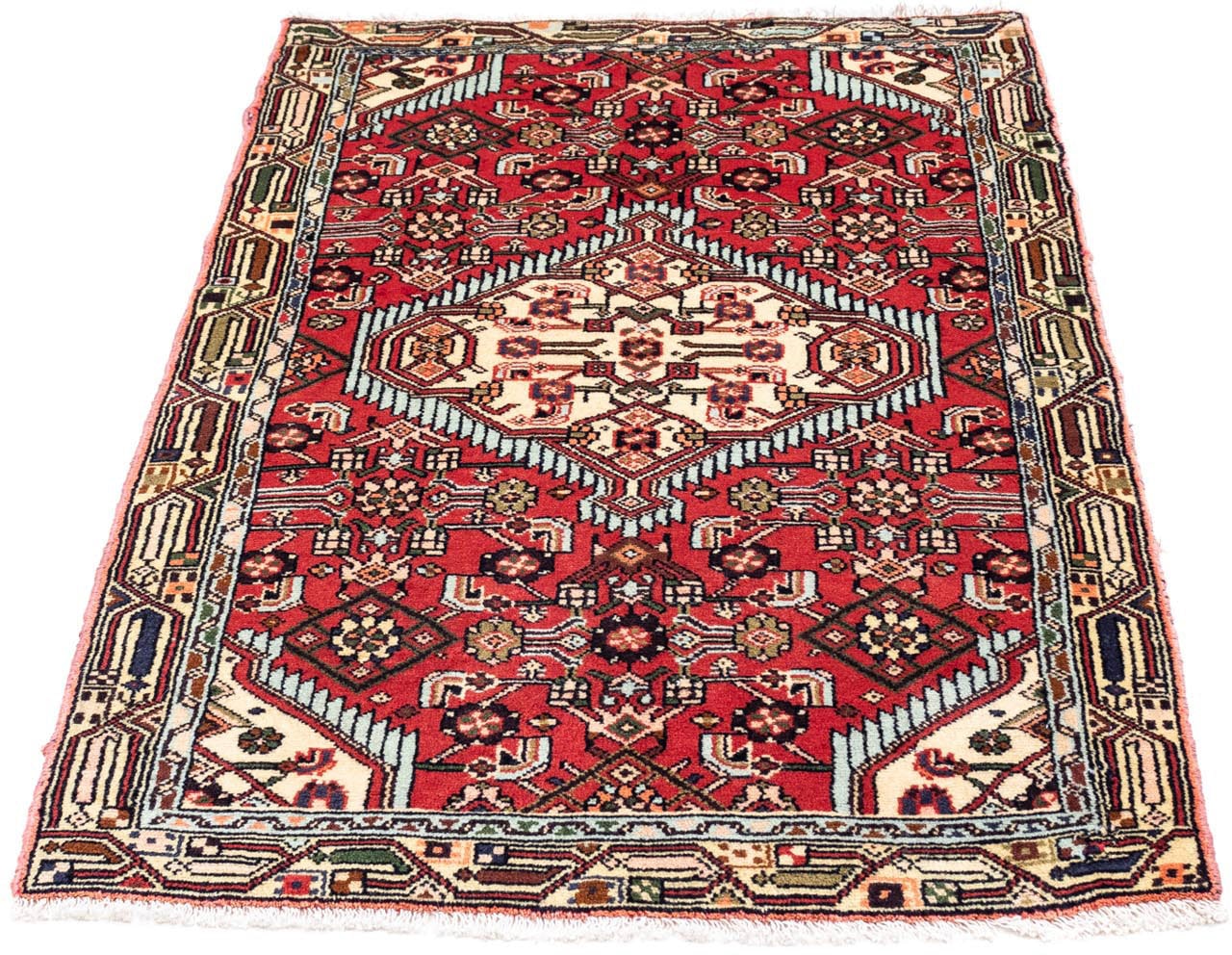 morgenland Wollteppich »Hosseinabad Medaillon Rosso chiaro 115 x 71 cm«, rechteckig von morgenland