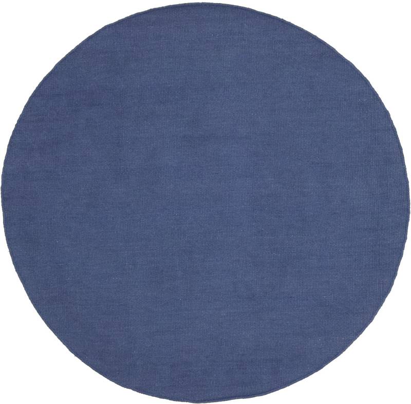 morgenland Wollteppich »KELIM FANCY UNI«, rund, 7 mm Höhe, reine Wolle, Wendbar, Einfarbig, Uni, Wohnzimmer von morgenland