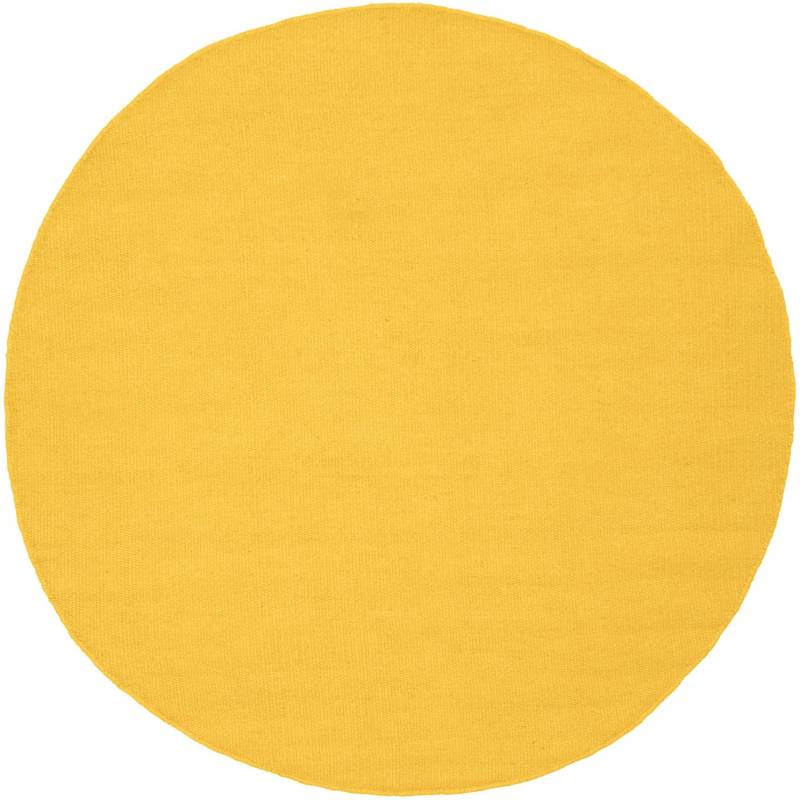 morgenland Wollteppich »KELIM FANCY UNI«, rund, 7 mm Höhe, reine Wolle, Wendbar, Einfarbig, Uni, Wohnzimmer von morgenland