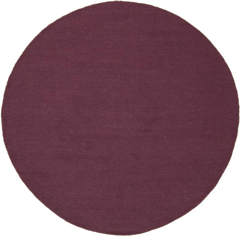 morgenland Wollteppich »KELIM FANCY UNI«, rund, 7 mm Höhe, reine Wolle, Wendbar, Einfarbig, Uni, Wohnzimmer von morgenland