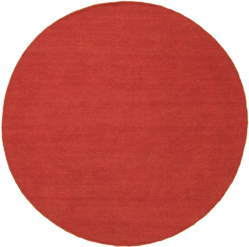 morgenland Wollteppich »KELIM FANCY UNI«, rund, 7 mm Höhe, reine Wolle, Wendbar, Einfarbig, Uni, Wohnzimmer von morgenland