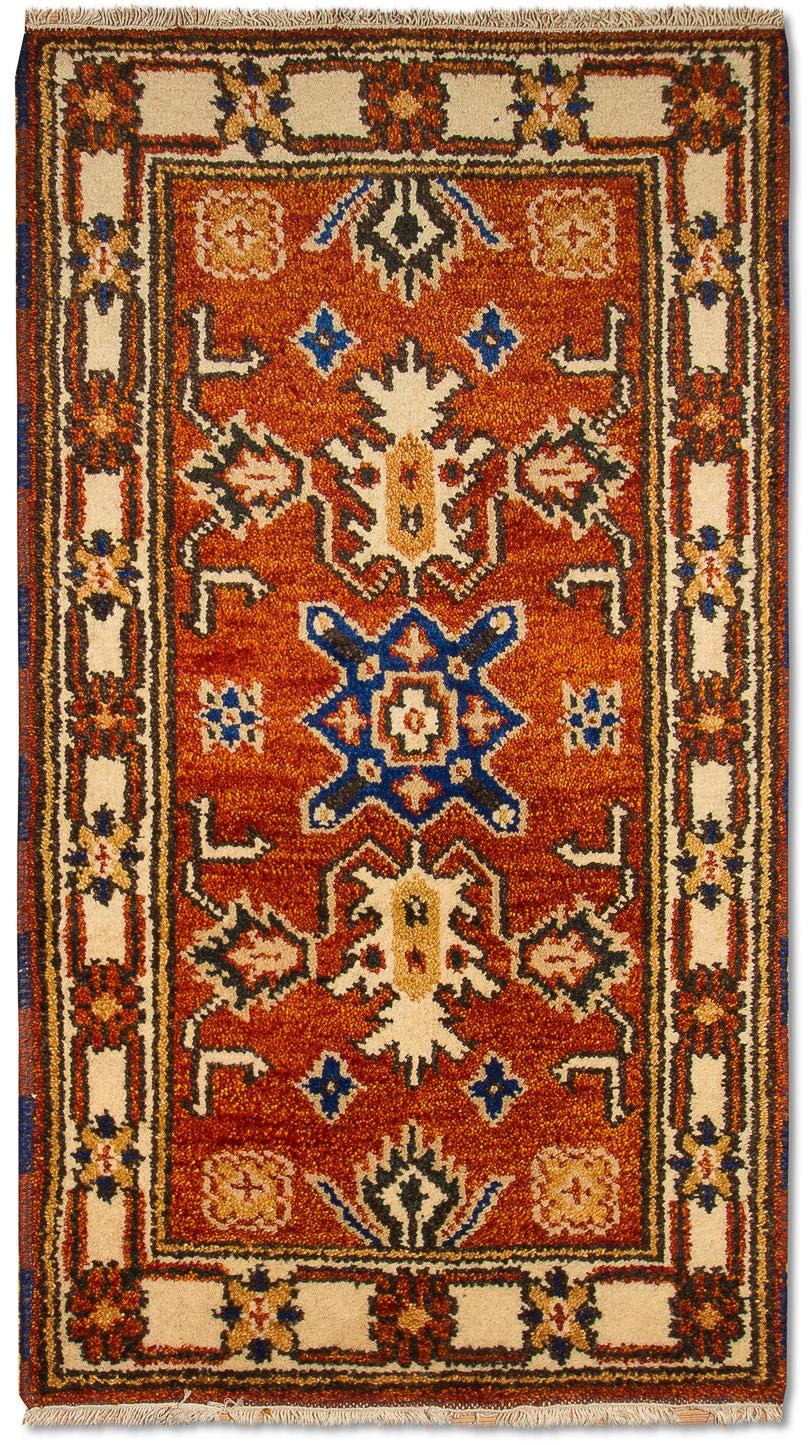 morgenland Wollteppich »Kazak Teppich handgeknüpft orange«, rechteckig von morgenland