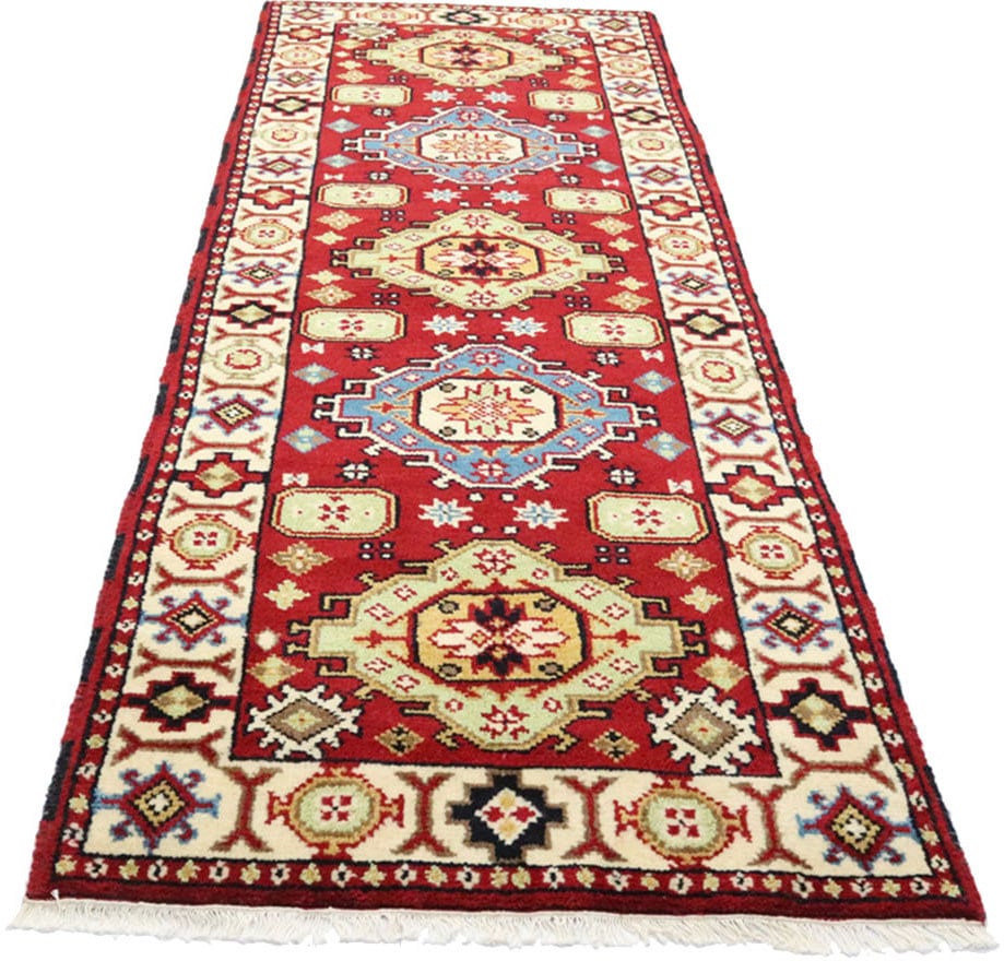 morgenland Wollteppich »Kazak Teppich handgeknüpft rot«, rechteckig von morgenland