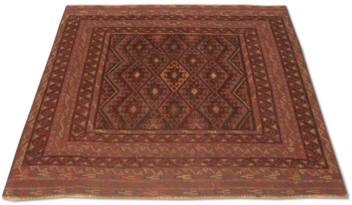 morgenland Wollteppich »Kelim Afghan Teppich handgewebt rot«, quadratisch von morgenland