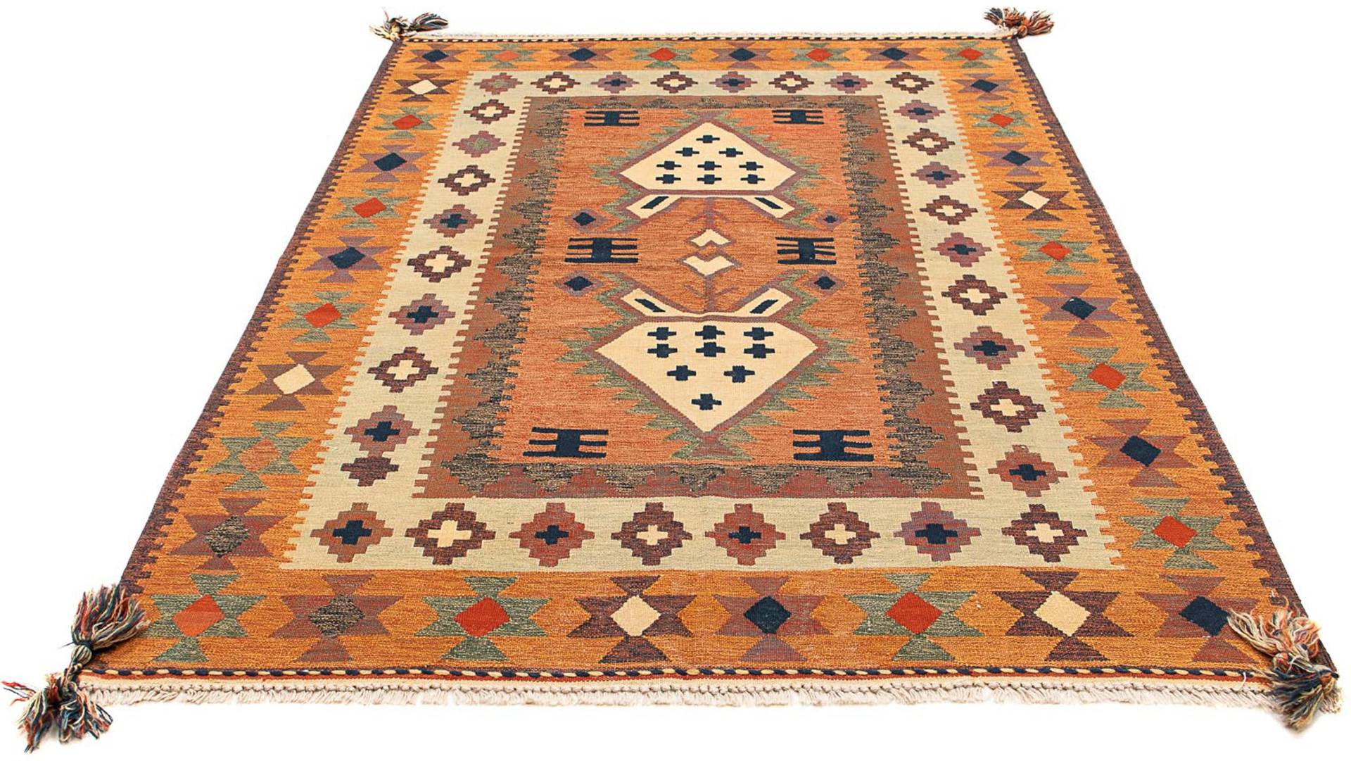 morgenland Wollteppich »Kelim - Oriental - 200 x 144 cm - braun«, rechteckig von morgenland