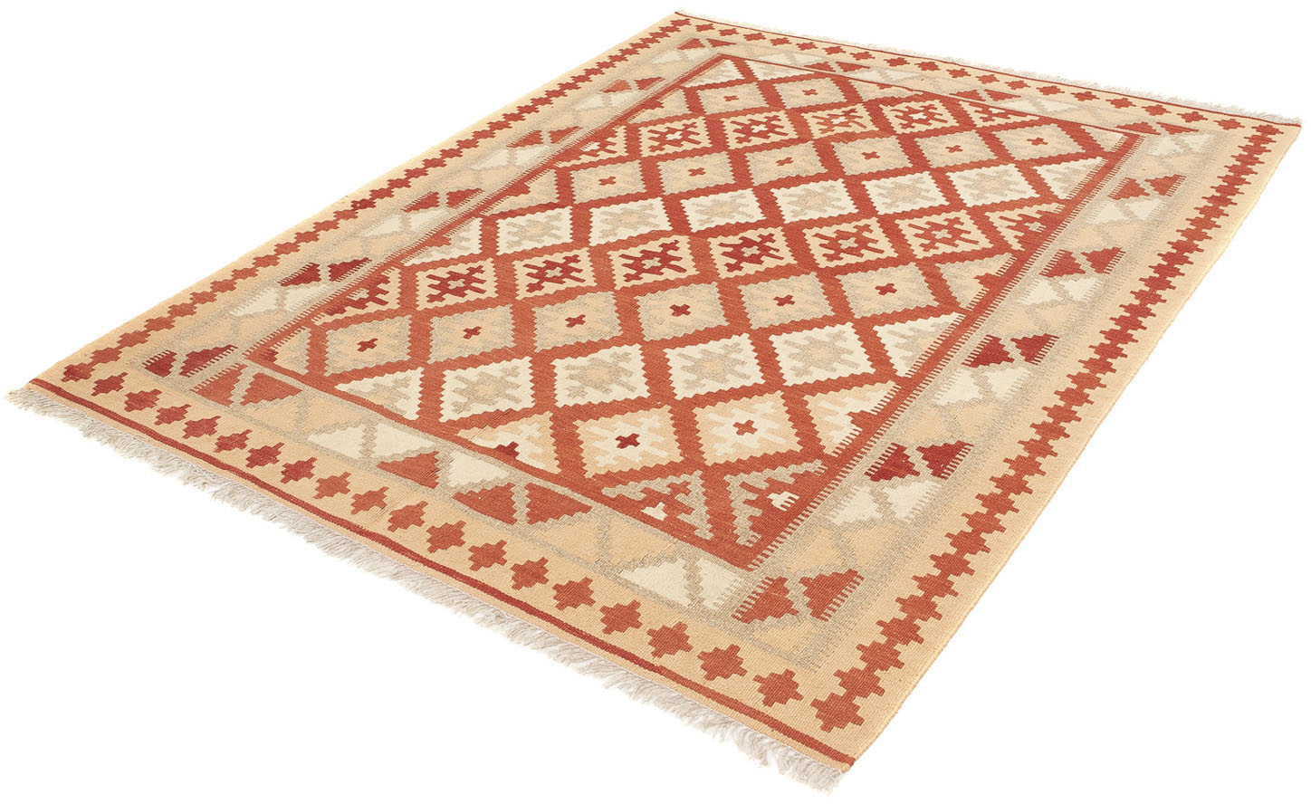 morgenland Wollteppich »Kelim - Oriental - 200 x 148 cm - rot«, rechteckig von morgenland