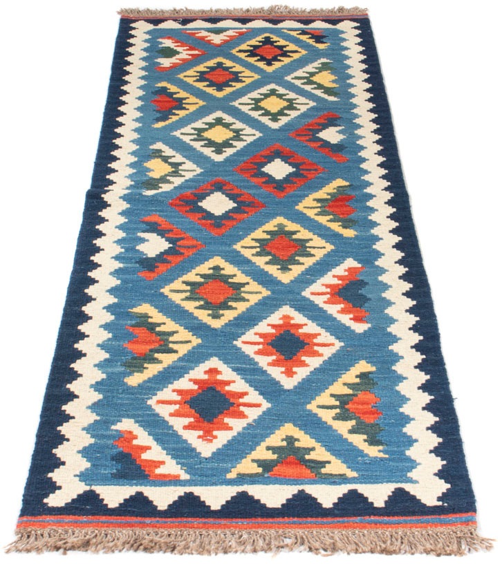 morgenland Wollteppich »Kelim - Oriental - 204 x 62 cm - blau«, rechteckig von morgenland