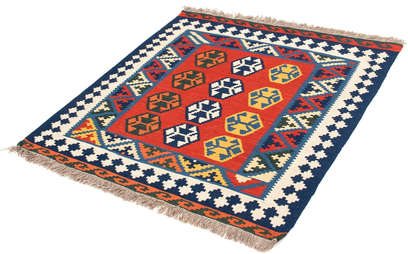 morgenland Wollteppich »Kelim - Oriental quadratisch - 102 x 100 cm - dunkelblau«, quadratisch von morgenland