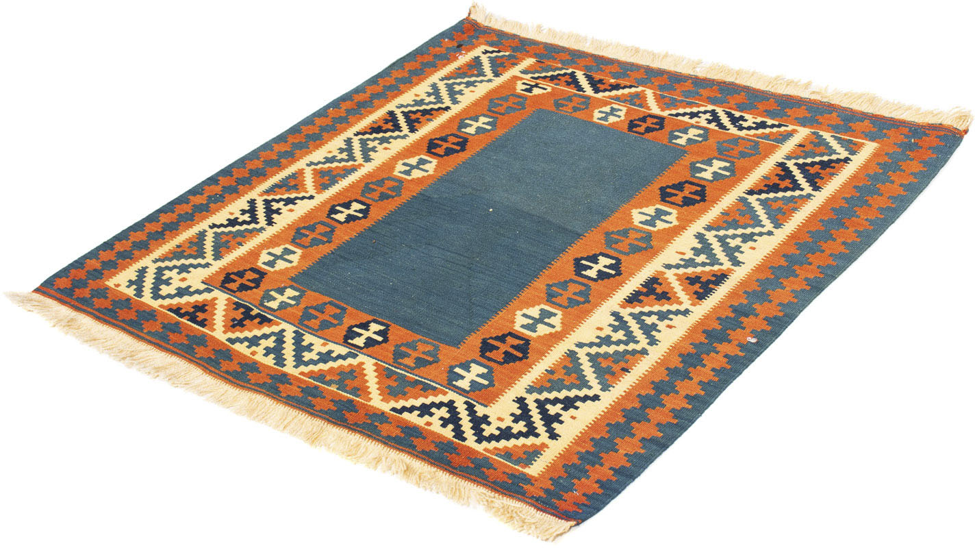 morgenland Wollteppich »Kelim - Oriental quadratisch - 102 x 102 cm - dunkelblau«, quadratisch von morgenland