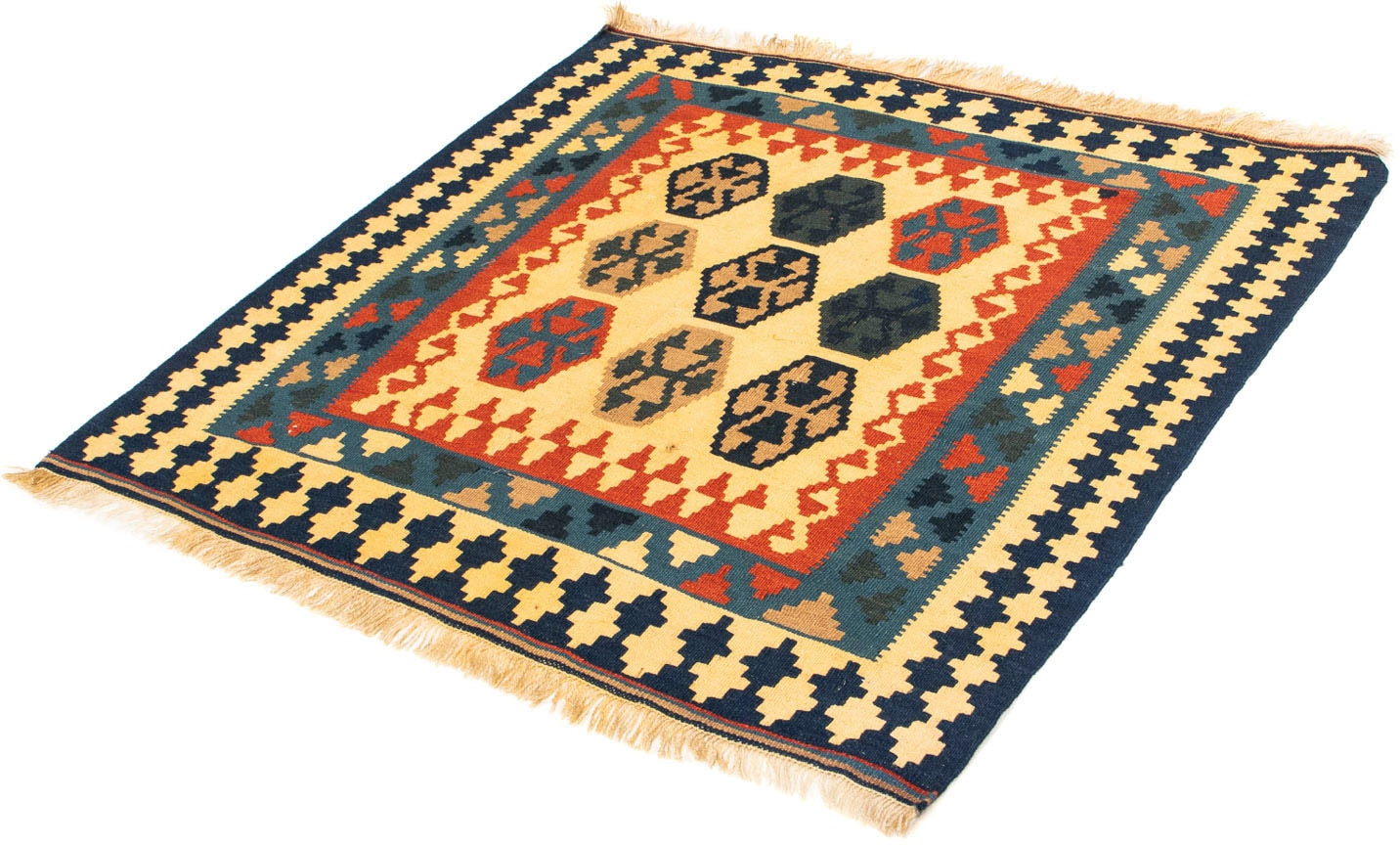 morgenland Wollteppich »Kelim - Oriental quadratisch - 103 x 100 cm - dunkelblau«, quadratisch von morgenland