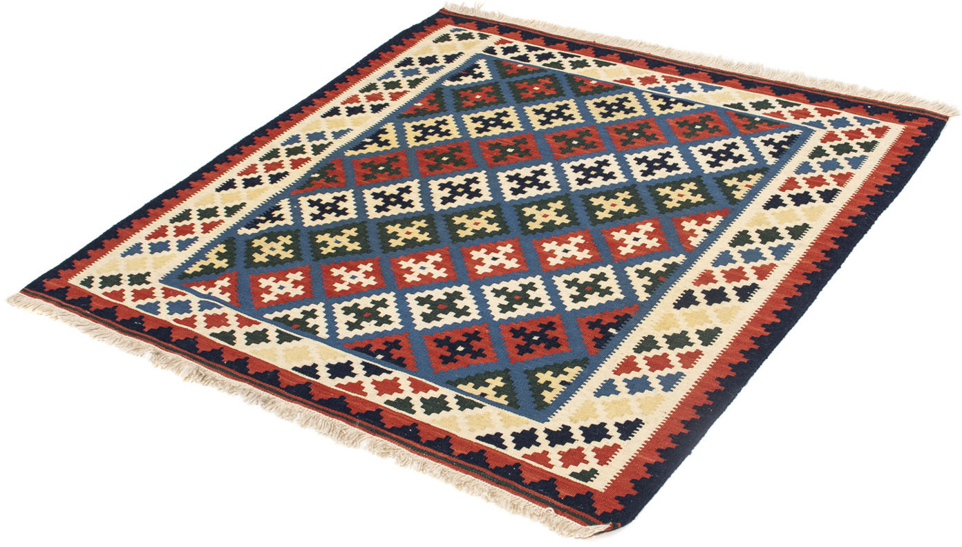 morgenland Wollteppich »Kelim - Oriental quadratisch - 104 x 100 cm - dunkelblau«, quadratisch von morgenland