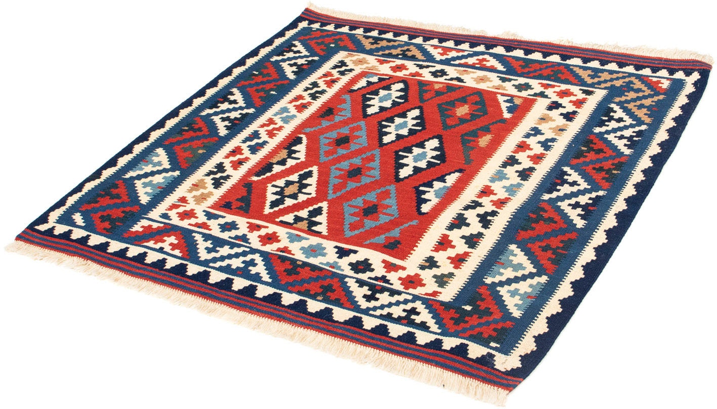 morgenland Wollteppich »Kelim - Oriental quadratisch - 104 x 100 cm - dunkelblau«, quadratisch von morgenland