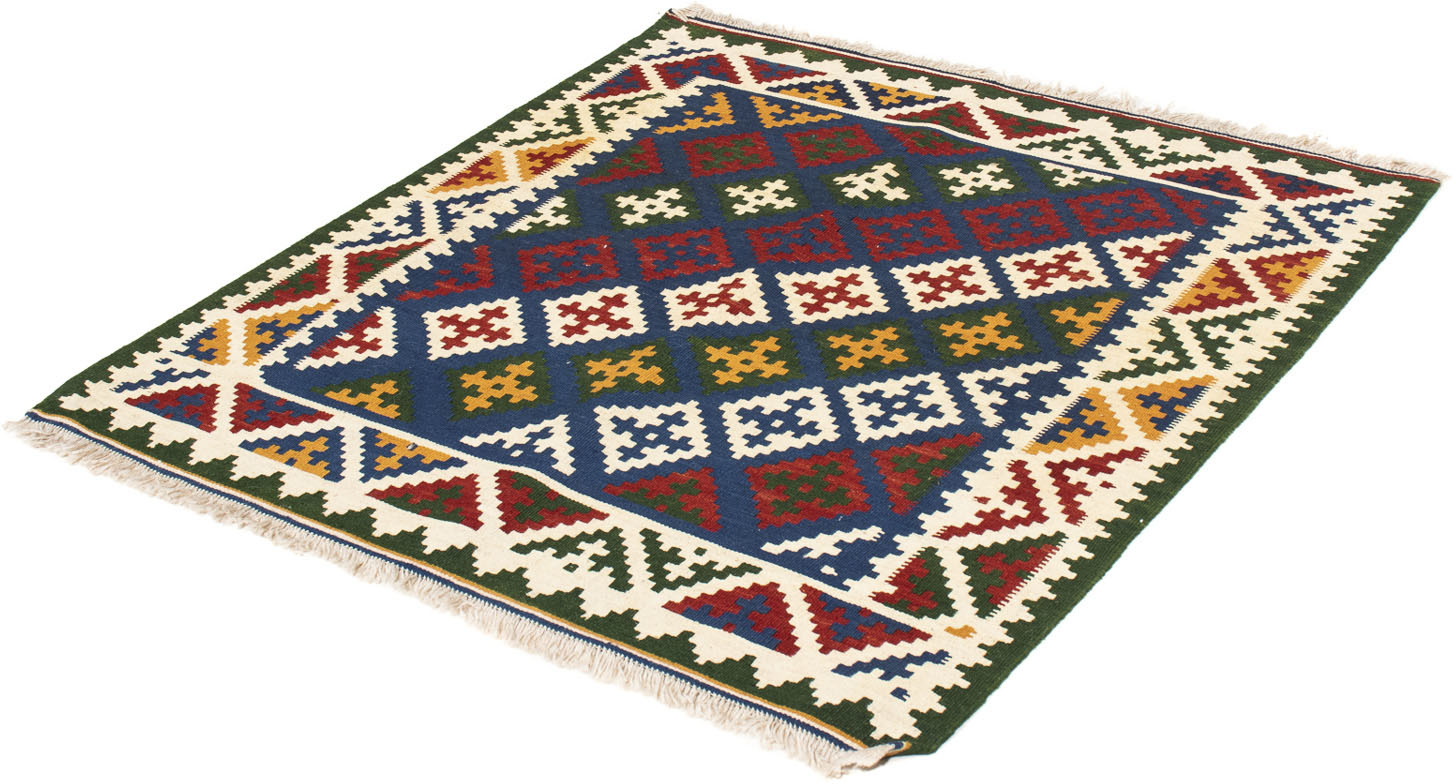 morgenland Wollteppich »Kelim - Oriental quadratisch - 104 x 102 cm - dunkelblau«, quadratisch von morgenland