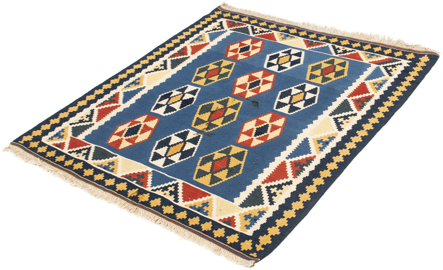 morgenland Wollteppich »Kelim - Oriental quadratisch - 115 x 103 cm - dunkelblau«, quadratisch von morgenland