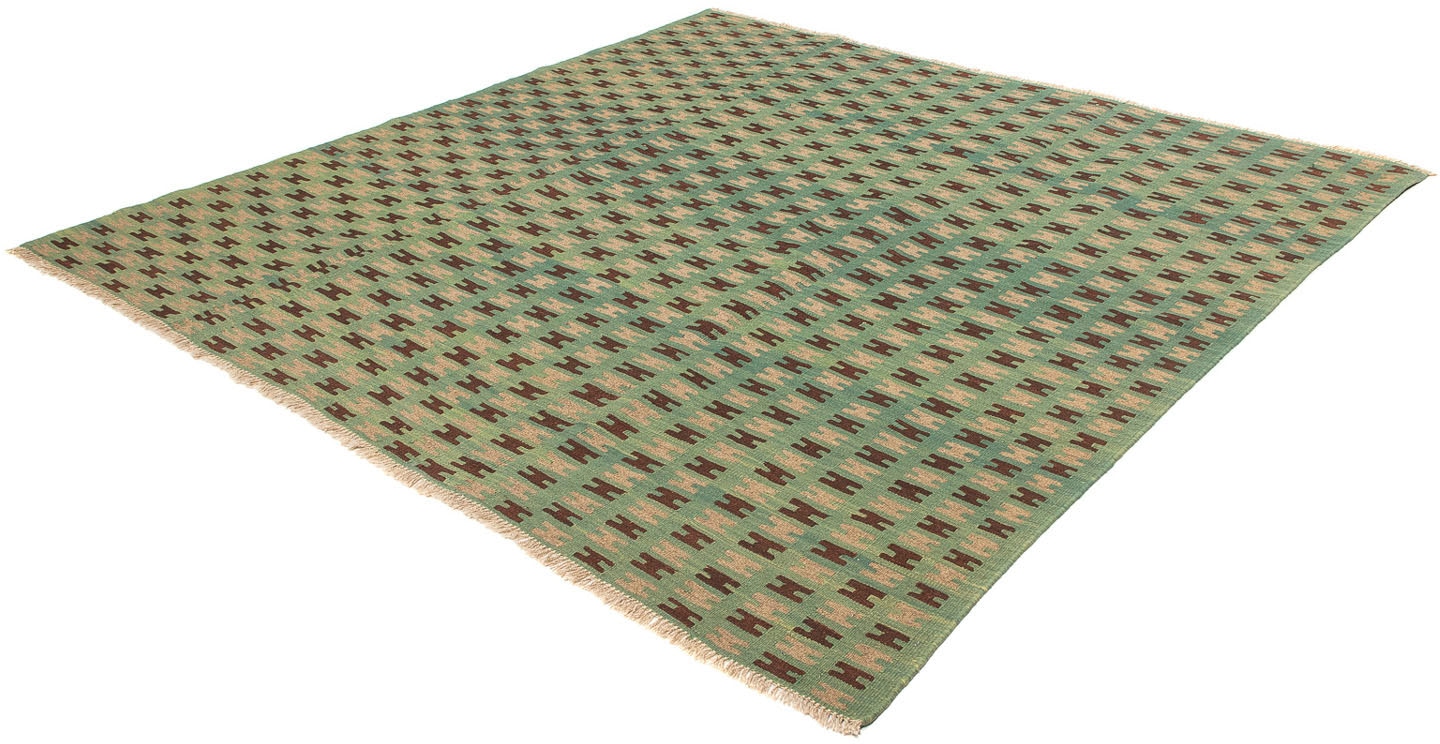 morgenland Wollteppich »Kelim - Oriental quadratisch - 203 x 200 cm - dunkelgrün«, quadratisch von morgenland