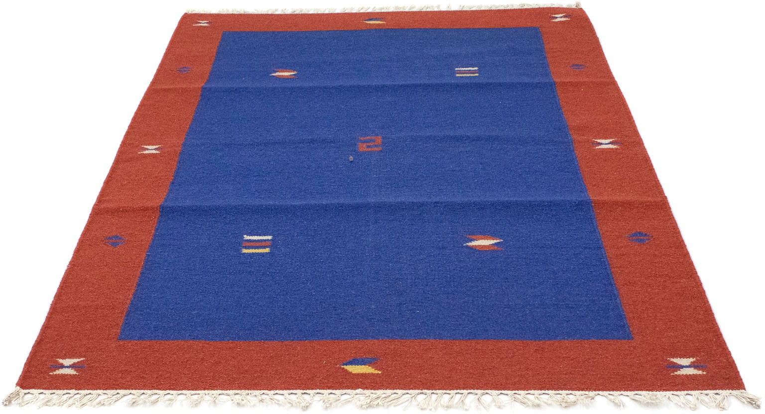 morgenland Wollteppich »Kelim Teppich handgewebt blau«, rechteckig von morgenland