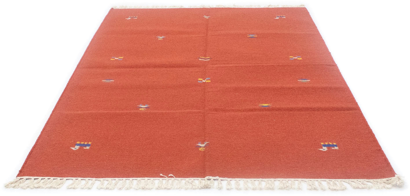 morgenland Wollteppich »Kelim Teppich handgewebt orange«, rechteckig, Kurzflor von morgenland