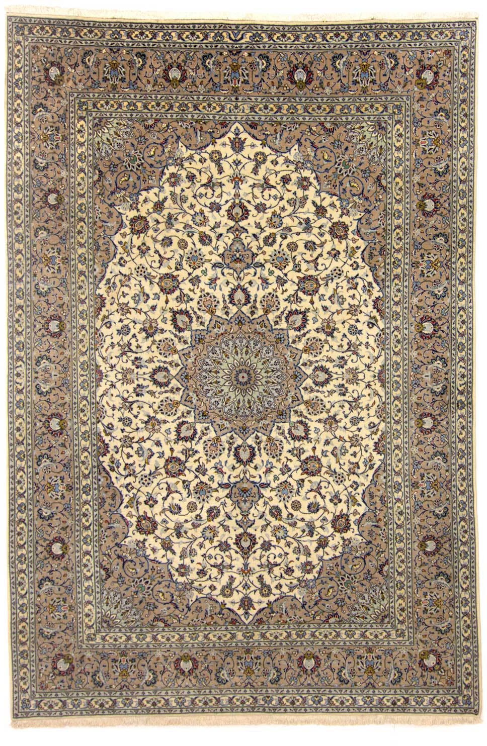 morgenland Wollteppich »Keshan Medaillon Beige chiaro 349 x 250 cm«, rechteckig von morgenland