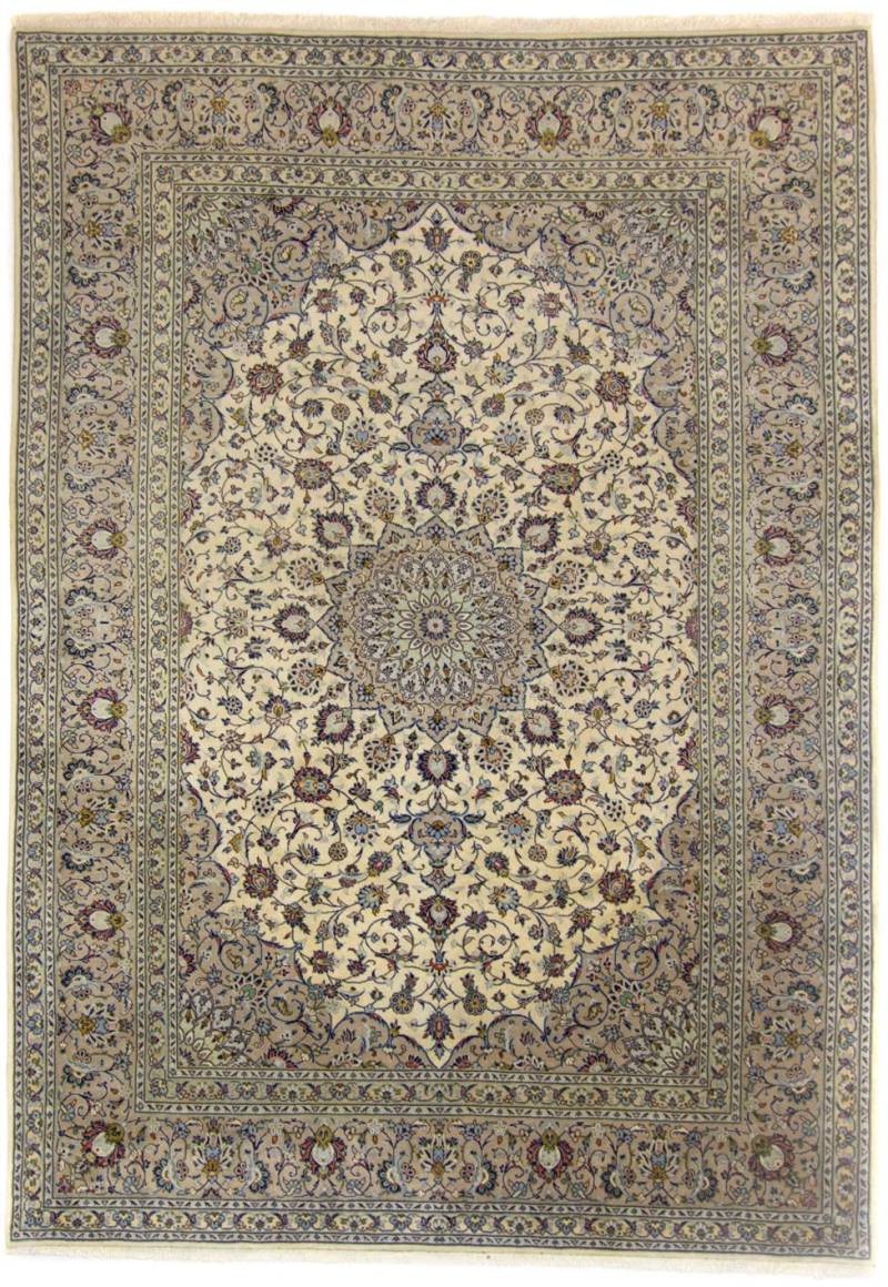 morgenland Wollteppich »Keshan Medaillon Beige chiaro 350 x 250 cm«, rechteckig von morgenland