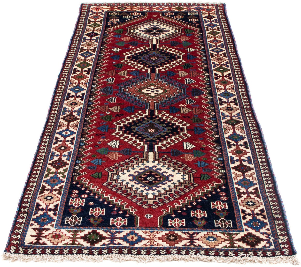 morgenland Wollteppich »Nain Blumenmuster Blu scuro 134 x 69 cm«, rechteckig von morgenland