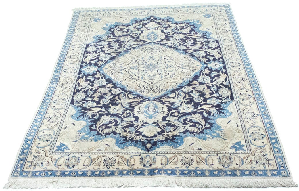 morgenland Wollteppich »Nain Geometrisch Blu scuro 208 x 125 cm«, rechteckig von morgenland