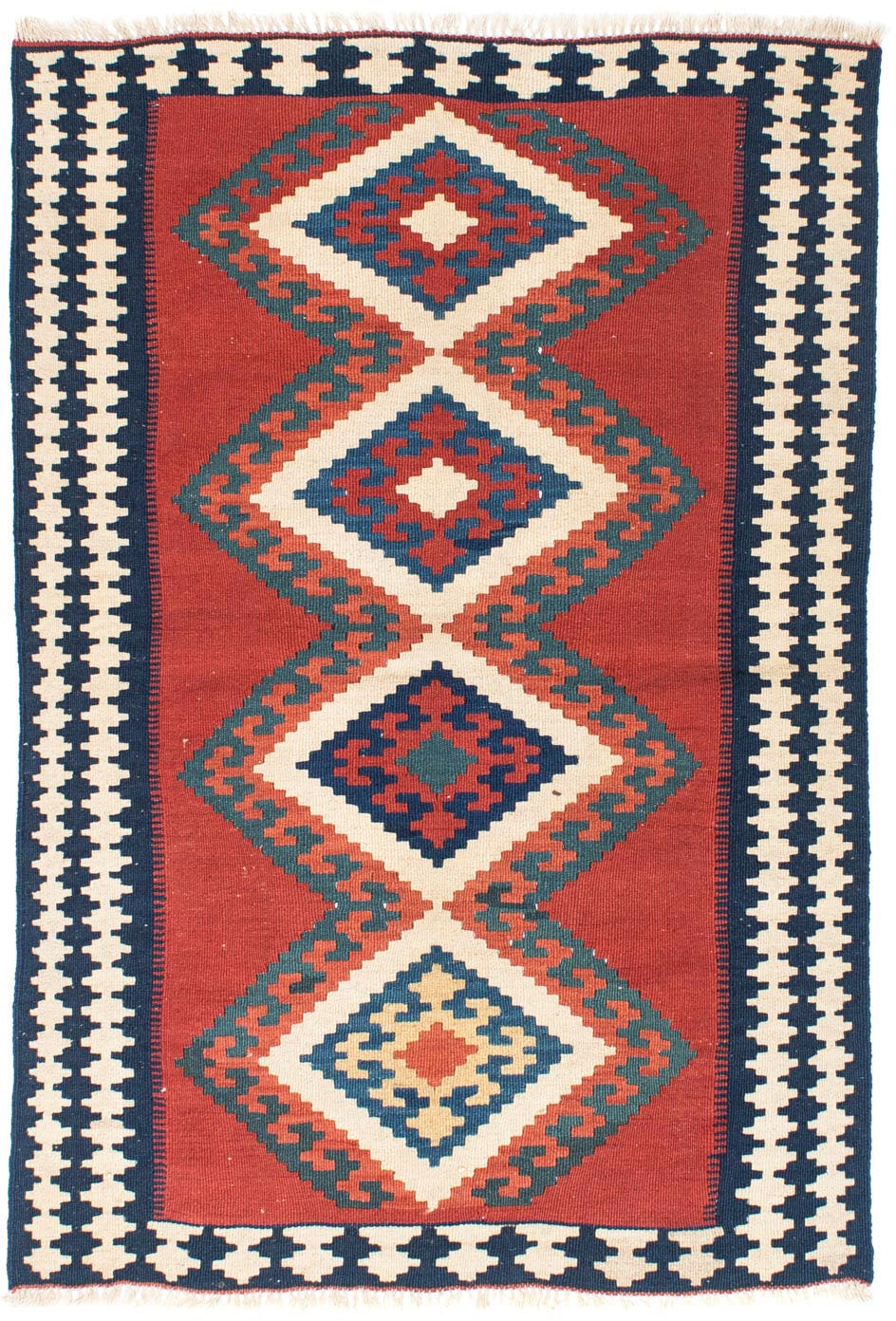 morgenland Wollteppich »Nain Medaillon Blu scuro 94 x 58 cm«, rechteckig von morgenland