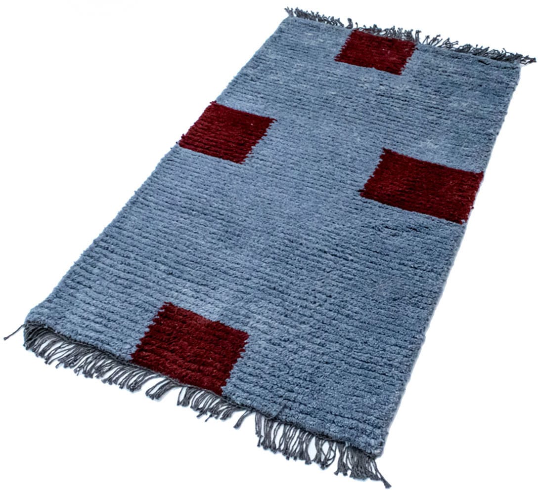 morgenland Wollteppich »Nepal Teppich handgeknüpft blau«, rechteckig von morgenland