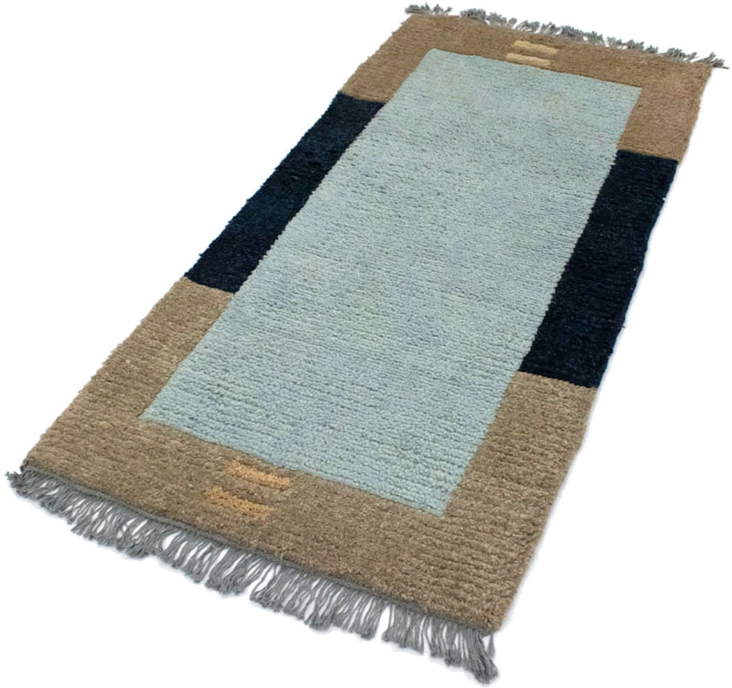 morgenland Wollteppich »Nepal Teppich handgeknüpft blau«, rechteckig von morgenland