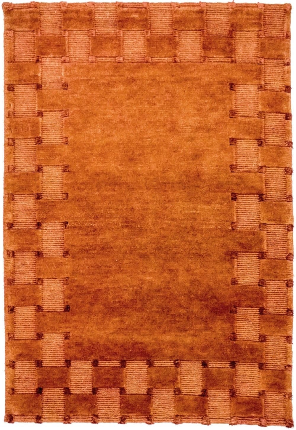 morgenland Wollteppich »Nepal Teppich handgeknüpft orange«, rechteckig von morgenland