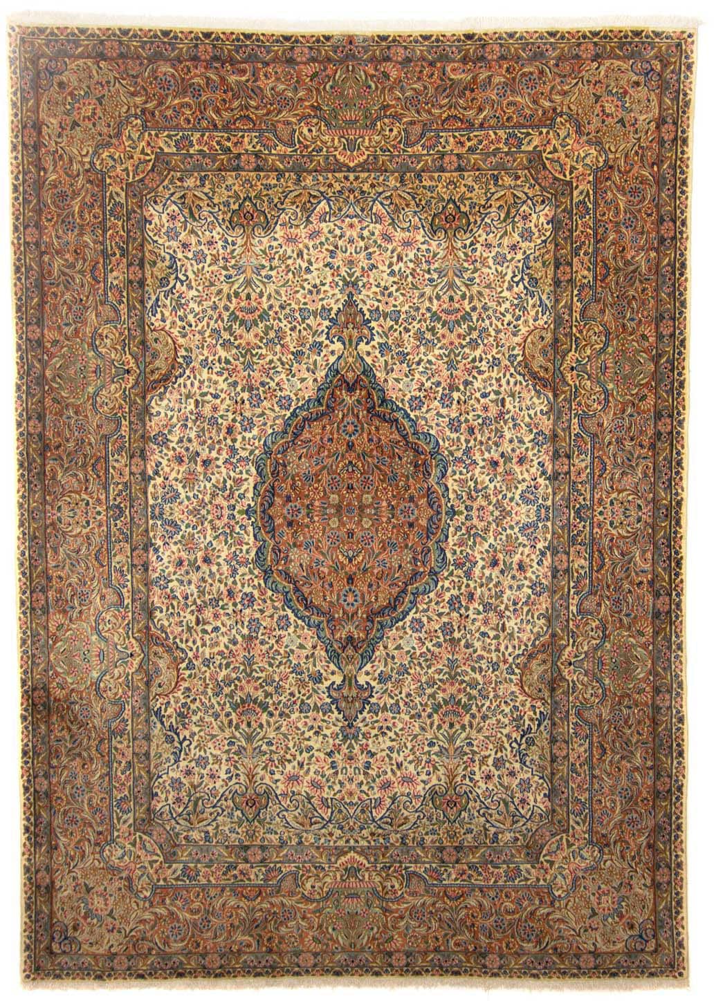 morgenland Wollteppich »Rafsanjan Medaillon Beige chiaro 345 x 247 cm«, rechteckig von morgenland