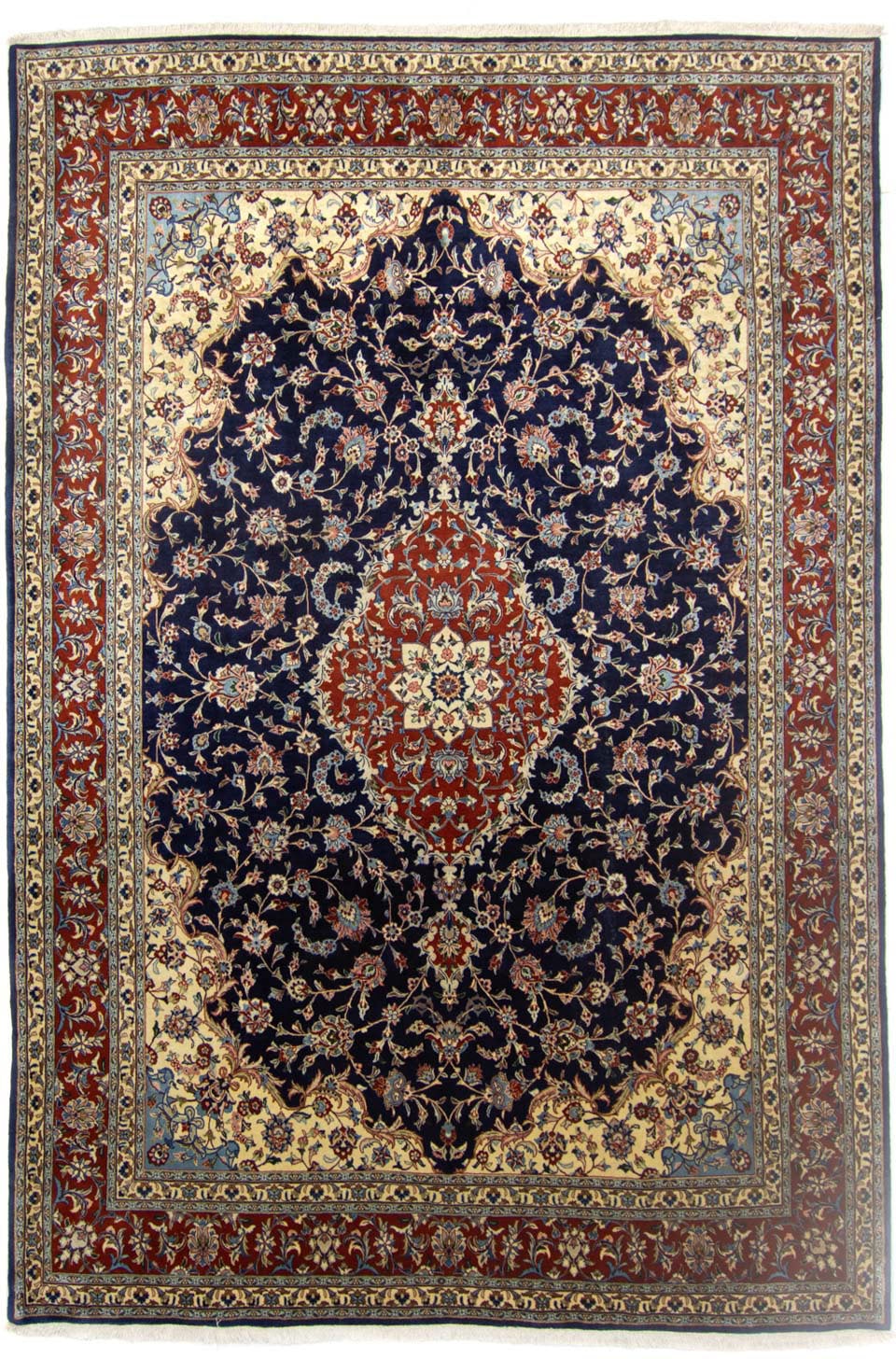 morgenland Wollteppich »Sarough Medaillon Blu scuro 362 x 260 cm«, rechteckig von morgenland