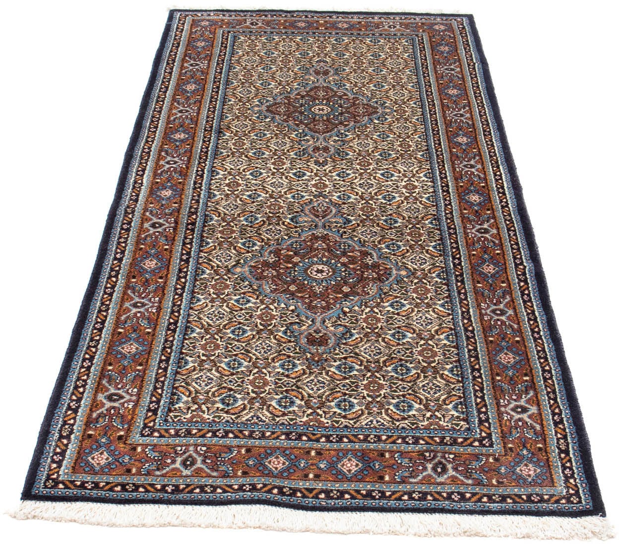 morgenland Wollteppich »Täbriz - 40 Raj Stark Gemustert Blu scuro 300 x 198 cm«, rechteckig von morgenland