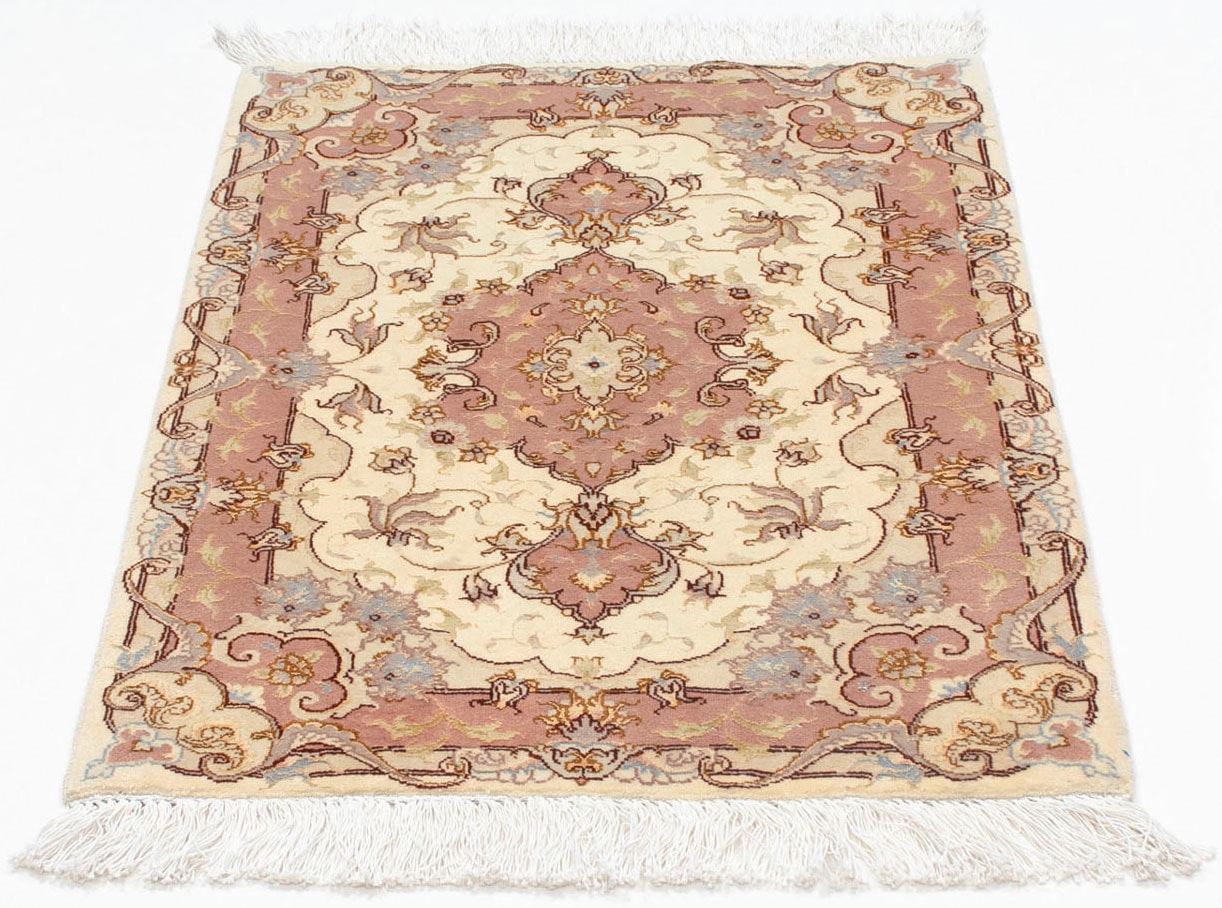 morgenland Wollteppich »Täbriz - 50 Raj Medaillon Beige 89 x 62 cm«, rechteckig von morgenland