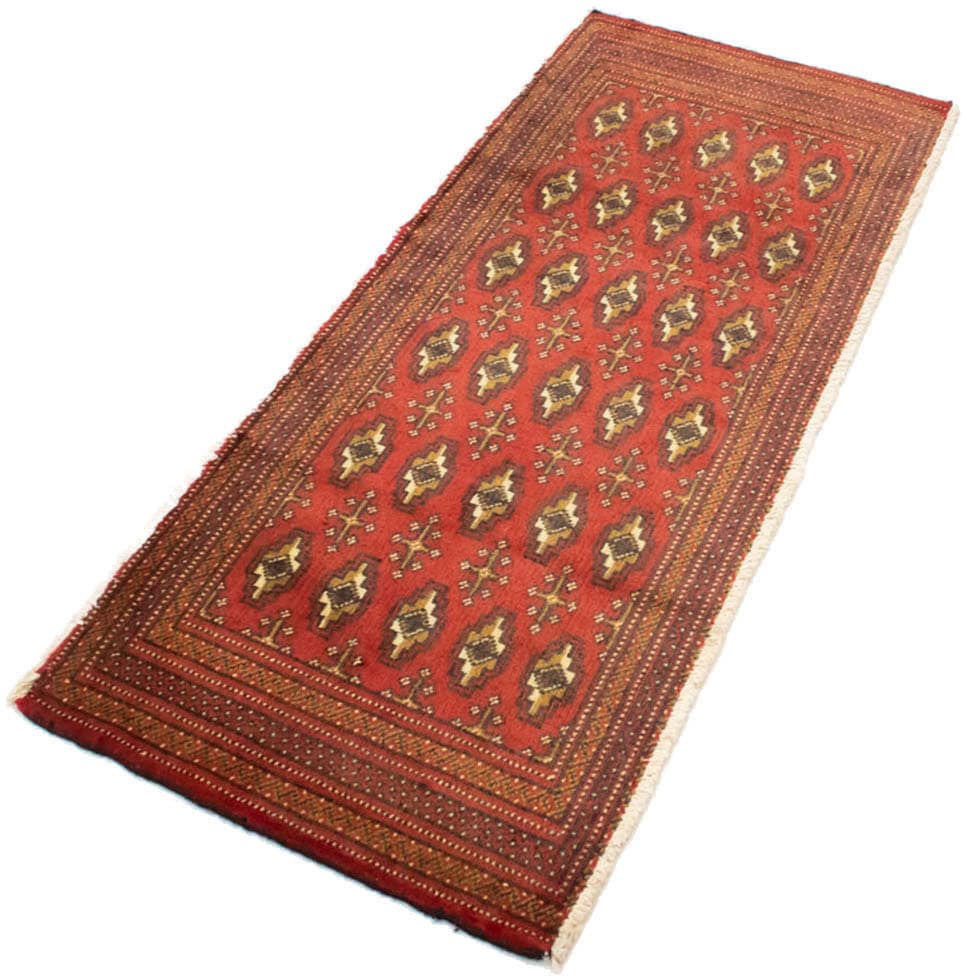 morgenland Wollteppich »Turkaman Teppich handgeknüpft rot«, rechteckig von morgenland