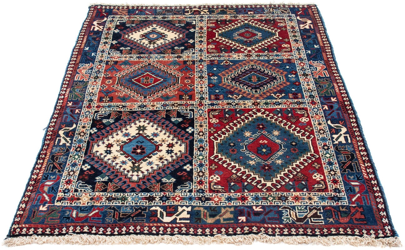 morgenland Wollteppich »Yalameh Felder Blu 151 x 103 cm«, rechteckig von morgenland