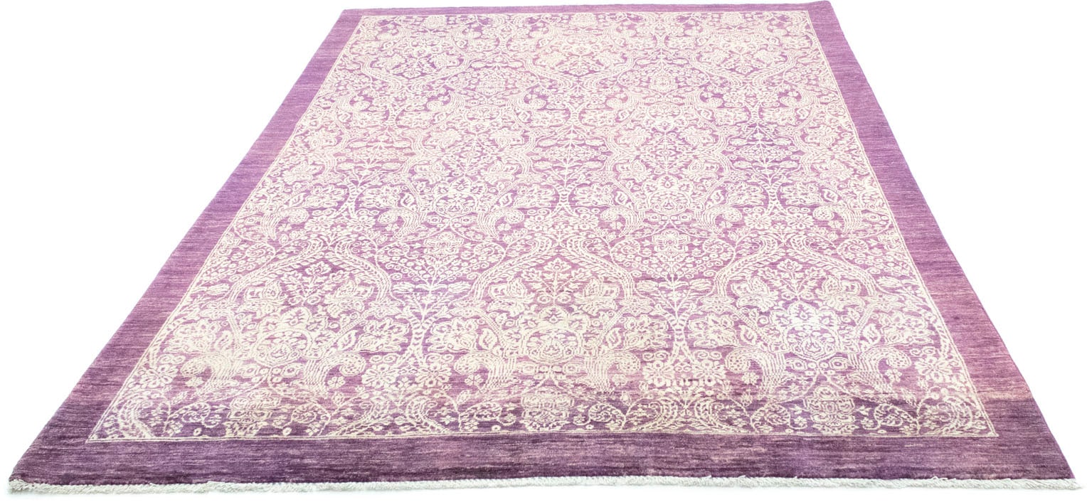 morgenland Wollteppich »Ziegler Teppich handgeknüpft rosa«, rechteckig von morgenland