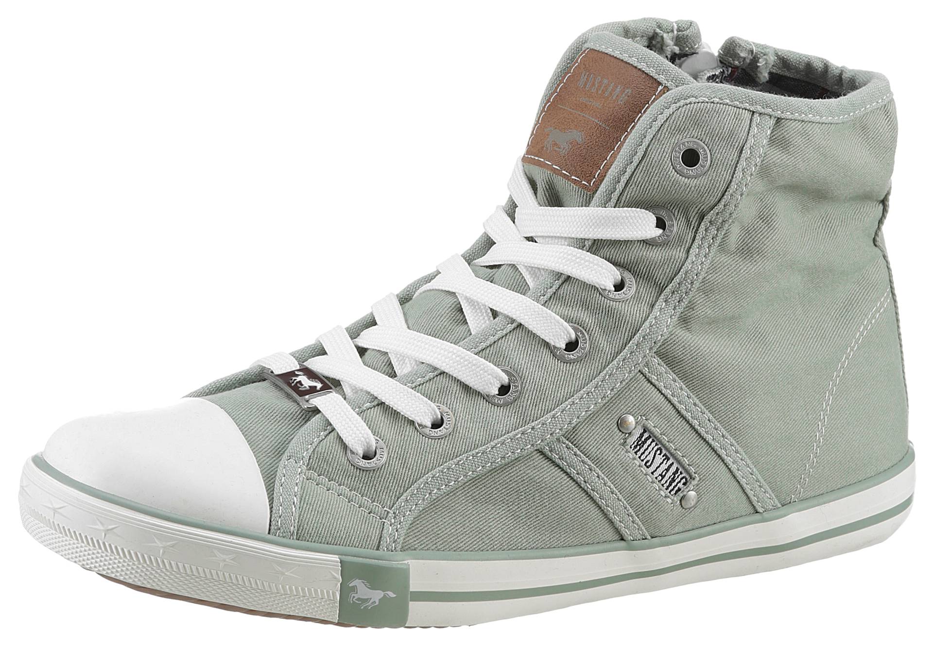 Mustang Shoes Sneaker »High-Top-Sneaker, Freizeitschuh«, High Top-Sneaker, Schnürschuh mit Label in der Laufsohle von mustang shoes