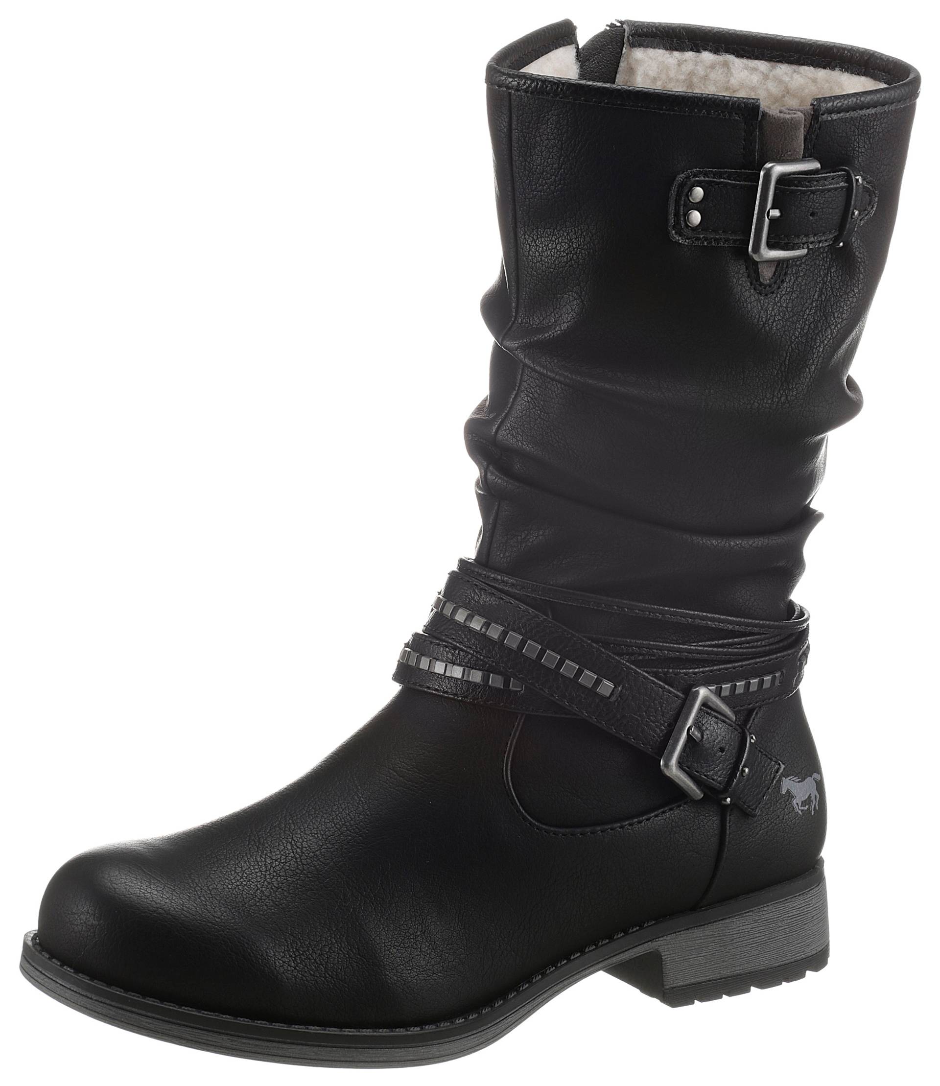 Mustang Shoes Winterstiefel, mit Zierschnallen am slouchy Schaft von mustang shoes