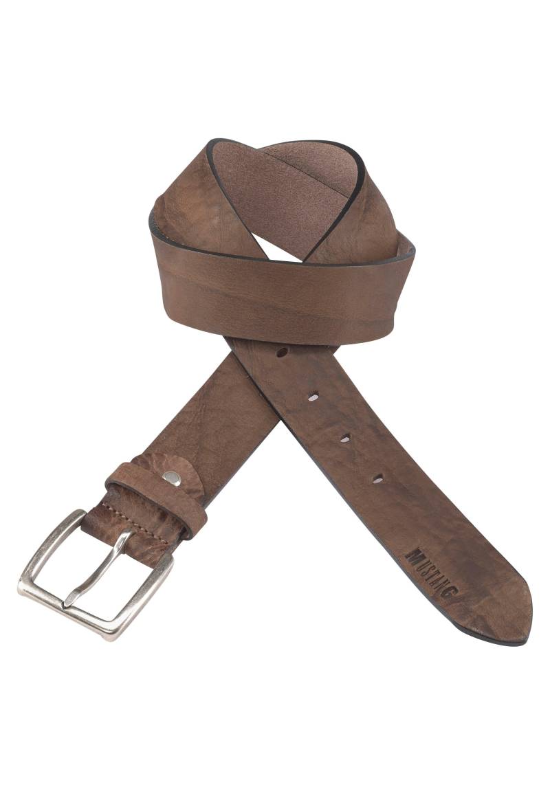 MUSTANG Ledergürtel, maskuliner Gürtel aus Vintage-Leder, 4 cm von mustang